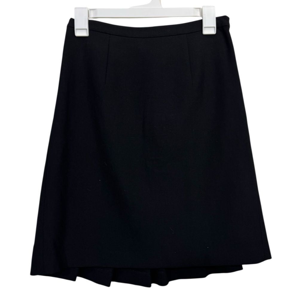 Diane Von Furstenberg Black Pleated Fit and Flare Skater Style Midi Skirt